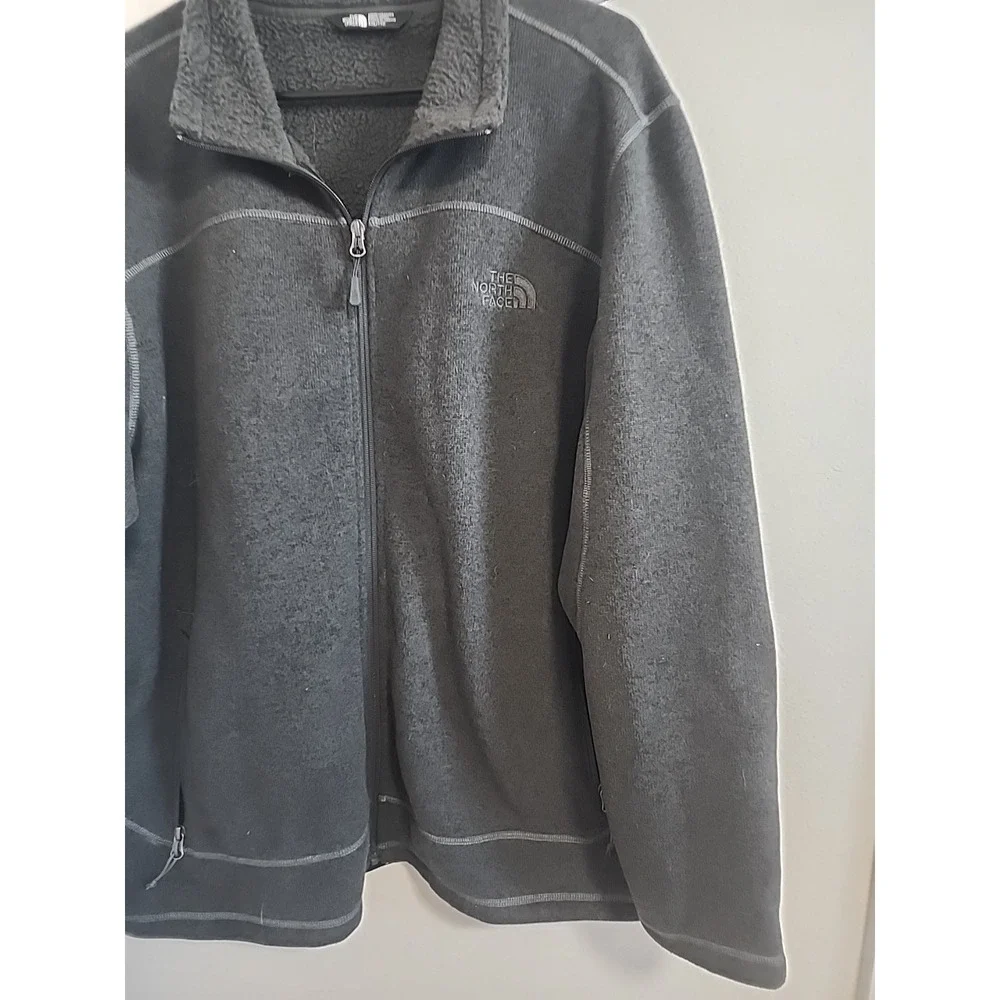 The North Face‎ Full Zip Fleece Dark Gray Jacket Mens Size XX Large